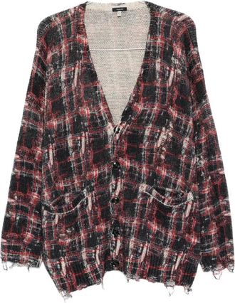 R13 Oversized Cardigan met Ruit - Heren - Vesten - Veelkleurig - L - Katoen - Truien & Vesten