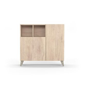 HERDASA Zapatero melamina roble claro patas arena 87x90x27 cm