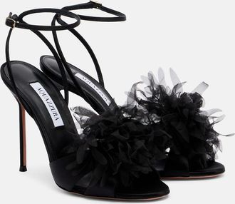 Aquazzura Poeme 105 satin slingback sandals