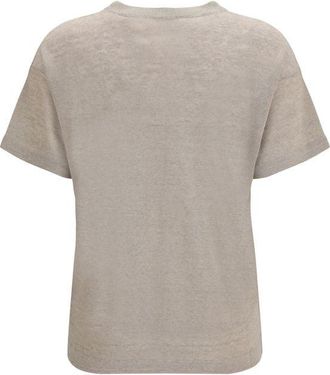 Brunello Cucinelli Womens Beige Linen T-Shirt