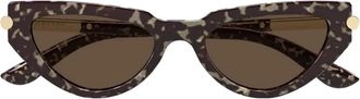 Alexander McQueen Eyewear Zonnebril met cat-eye montuur - Bruin