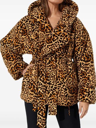 Norma Kamali tie-fastening padded jacket - Brown