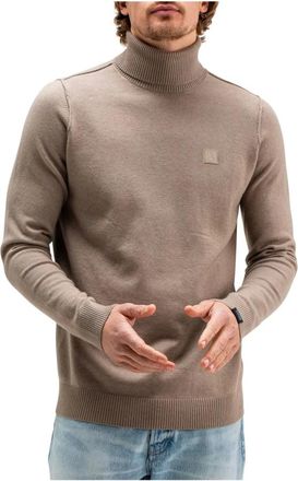 Butcher of Blue Truien & Vesten, Heren, Grijs, L, Wol, Beige coltrui voor de winter