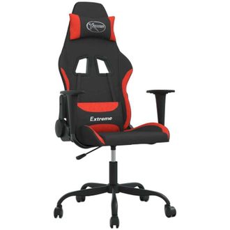 vidaXL vidaXL Sedia da Gaming Rosso e Nero in Tessuto