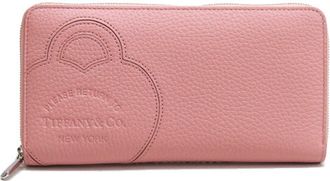 Tiffany & Co. Pink Leather Long Wallet (Bi-Fold) (Pre-Owned)