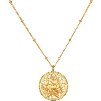 Satya Jewelry Blessed Beginnings Lotus Necklace in Gold at Nordstrom