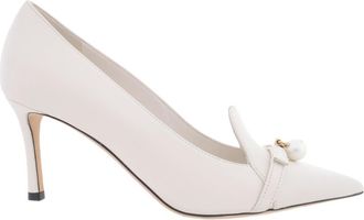 Jimmy Choo London Felicitie 75 Latte Nappa Leather Pumps, Brand Size 35.5 ( US Size 5.5 )