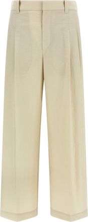 Brunello Cucinelli White Cotton Dress Womens Pants