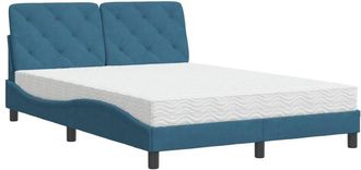 vidaXL Vidaxl - Cama Con Colch&oacute;n Terciopelo Azul 140x190 Cm