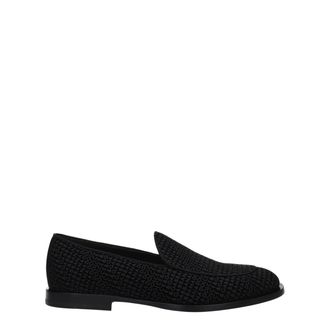 Dolce & Gabbana Black Velvet Slip-On Mens Loafers