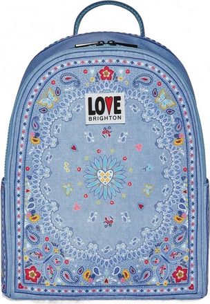 Brighton Womens Bandana Love Backpack In Blue Canvas