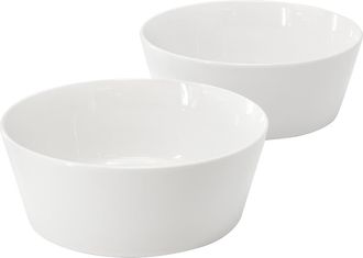 Gibson Home 2 Piece 6.75 Inch Round Fine Ceramic Side Bowl Sets in White at Nordstrom