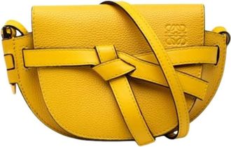 Loewe Pre-owned Cross Body Bags, female, Yellow, Size: ONE SIZE Pre-owned Leather Crossbody Bag