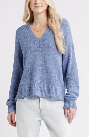 BP. Oversize V-Neck Sweater in Blue Troposphere at Nordstrom Rack, Size Xx-Small