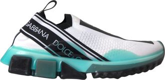 Dolce & Gabbana Black White Blue Slip On Sorrento Sneakers Womens Shoes