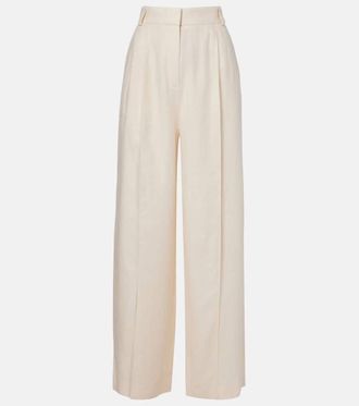 Loro Piana Lodger linen and wool wide-leg pants