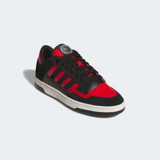 adidas Sneaker ADIDAS SPORTSWEAR RAPID COURT LOW, Damen, Gr. 42,5, weiss (cschwarz, colrot, cwei&szlig;), Leder, Synthetik, Schuhe Sneaker