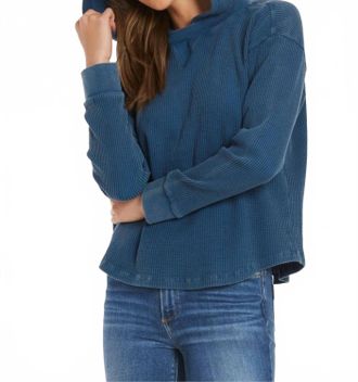 Mod-o-doc Long Sleeve Waffle Hoodie In Fanta-Sea