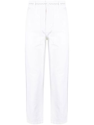 Nick Fouquet embroidered straight-leg trousers - White