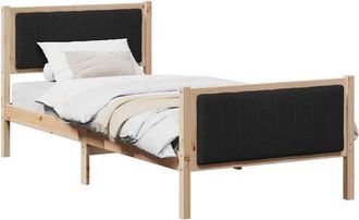 vidaXL Estructura De Cama Con Cabecera Marr&oacute;n Y Negro 90 X 200 Cm Vidaxl
