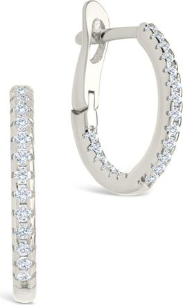 Sterling Forever Lilia Cubic Zirconia Infinity Huggie Hoop Earrings in Silver at Nordstrom