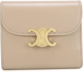 Celine Beige Leather Wallet (Tri-Fold) (Pre-Owned)