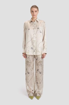 Victoria Beckham Pyjama Shirt In Pumice Jewellery Print 10