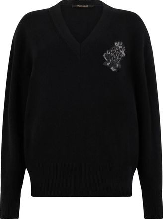 Roberto Cavalli Maglione con scollo a V - Nero