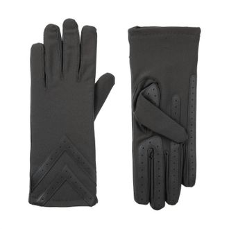Isotoner WomenS Smartdri Chevron Stretch Touchscreen Gloves In Charcoal