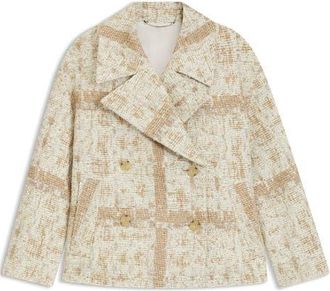 BOSS Chatur Double Breasted Jacket in Pumice Abstract Tweed at Nordstrom, Size 12