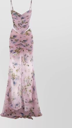 Blumarine floral cut-out dress spaghetti straps