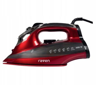 OEM Plancha De Vapor Raven Ez003x De 3000 W Con Sistema Antigoteo, Color Rojo