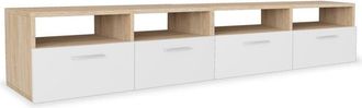 vidaXL Vidaxl - Mobili tv 2 pz in Legno Multistrato 95x35x36 cm Rovere e Bianco