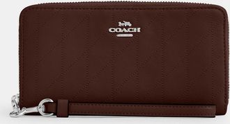 Coach Long Zip Around Wallet With Quilting