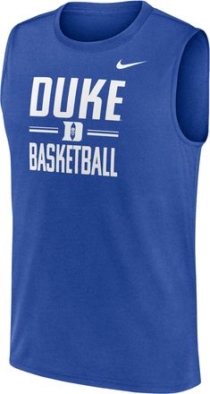 Nike Duke Courtside Nike Mens Dri-FIT College Sleeveless T-Shirt in Blue | 02YJ4EVDU-4CE