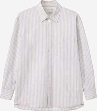 Dunst Oversize-Hemd aus Baumwollpopeline gestreift