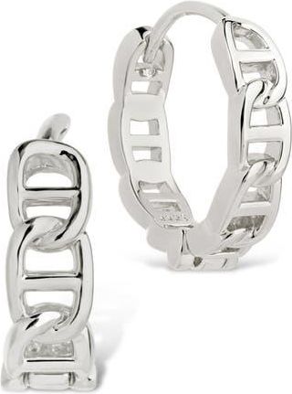 Sterling Forever Haylee Mariner Link Hoop Earrings in Silver at Nordstrom Rack