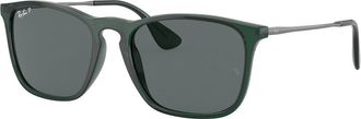 Ray-Ban RB4187F Chris Asian Fit 666381 Mens Sunglasses Green Size 54