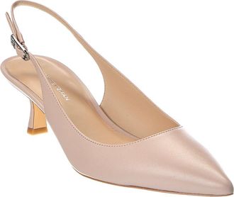 Stuart Weitzman Isla 50 Leather Slingback Pump