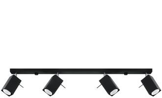 Sollux Lighting Design Deckenlampe Merida 4-Flammig (linear), Schwarz