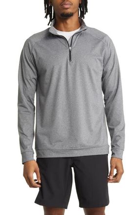 Swannies Graham Quarter Zip Golf Pullover in Heather Charcoal-Black at Nordstrom, Size Small