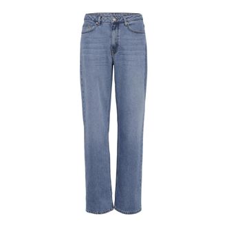 MY ESSENTIAL WARDROBE High Wide Y Medium Blue Wash Jeans - Dames - Regular Fit Jeans - Blauw - W27 L34 - Katoen - Jeans