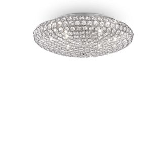 Netlighting King 9 Light Indoor Large Flush Light Chrome G9 in Grey