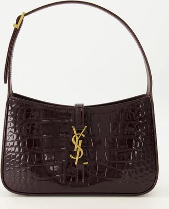 Saint Laurent Tassen, Dames, Bruin, ONE Size, Leer, Le 5 &agrave; 7 Schoudertas