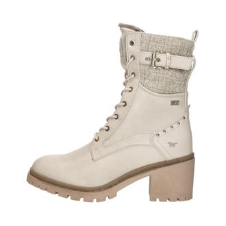 Mustang Veterschoenen Hak - Dames - Veterlaarzen - Beige - 39 EU - Schoenen