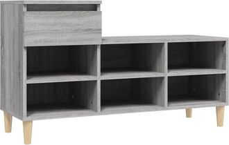 vidaXL Mueble Zapatero Madera Contrachapada Gris Sonoma 102x36x60 Cm Vidaxl