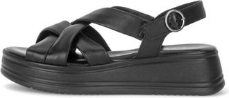 Gabor Sandale met plateauzool - Dames - Sandalen - Zwart - 38 1/2 EU - Leer - Schoenen