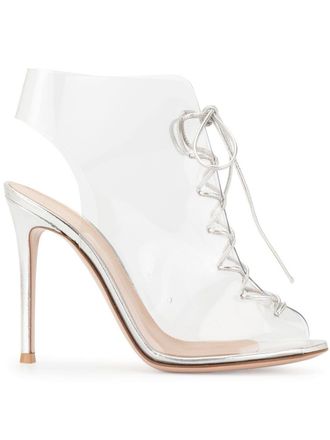 Gianvito Rossi Helmut lace-up boots - women - Leather/Leather/Leather/PVC - 37.5 - Silver