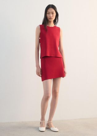 Mango Top maglia bottoni laterali rosso - Donna - XS - MANGO