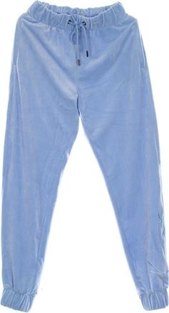 Karl Kani Velours Lichtblauwe Signature Broek - Dames - Sweatpants - Blauw - M - Katoen - Broeken